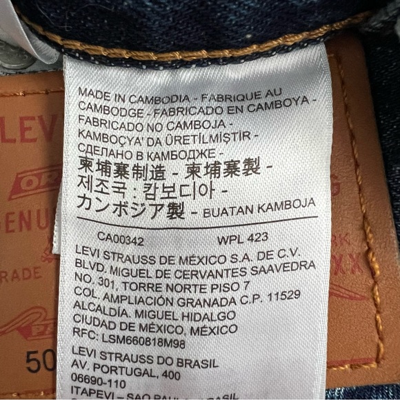 Levi’s Modern 501 Big E Red Tab Re-Issue January 2021 Cambodia Size 26 X 32 - Picture 9 of 10